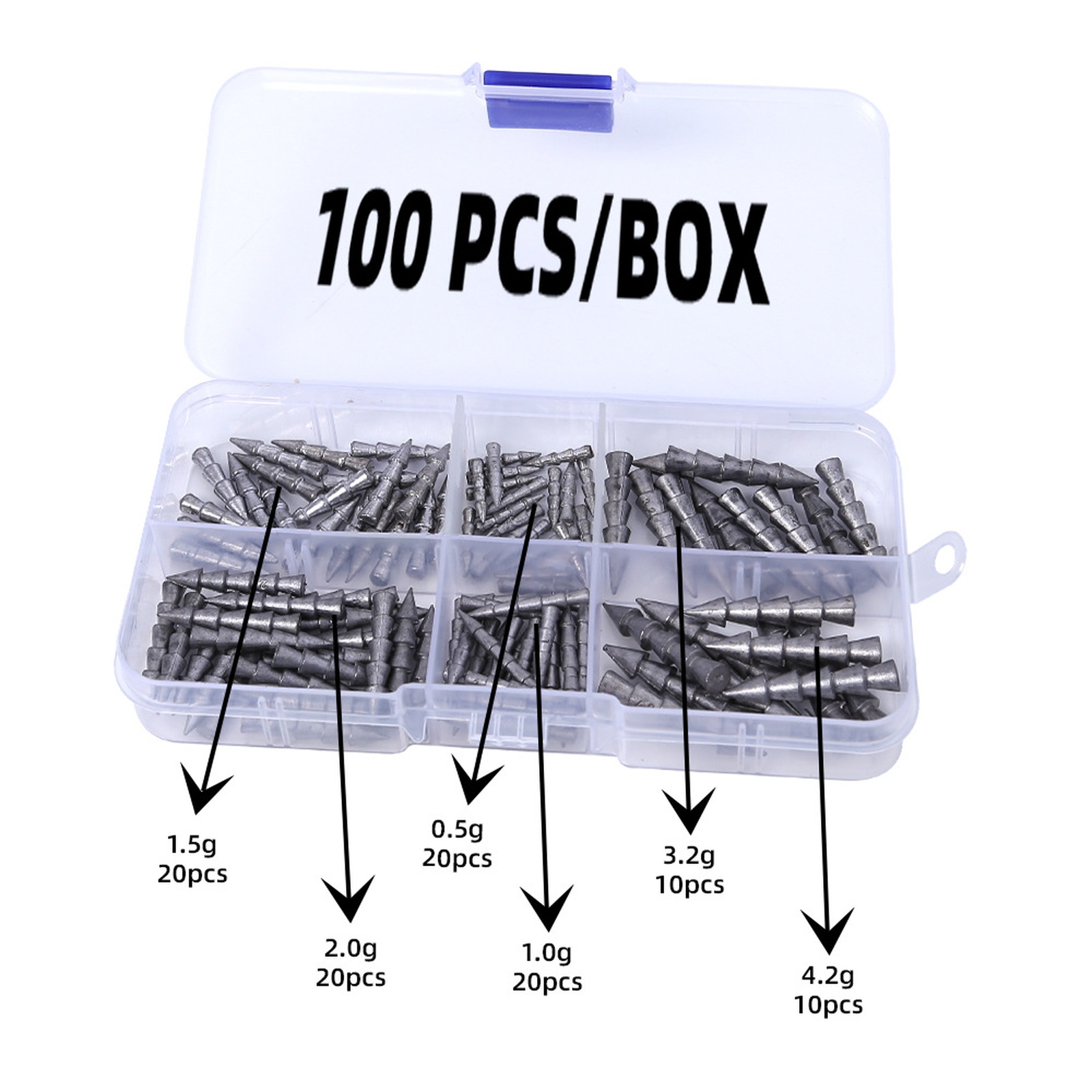 Tungsten Sinkers - Tungsten Nail Weights 100 Kit Neko