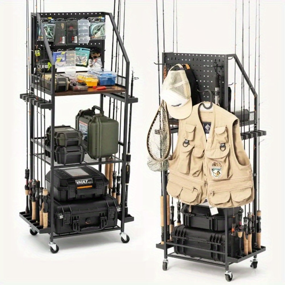 Tackle Box - Fishing Rod Holders for Garage Fishing
