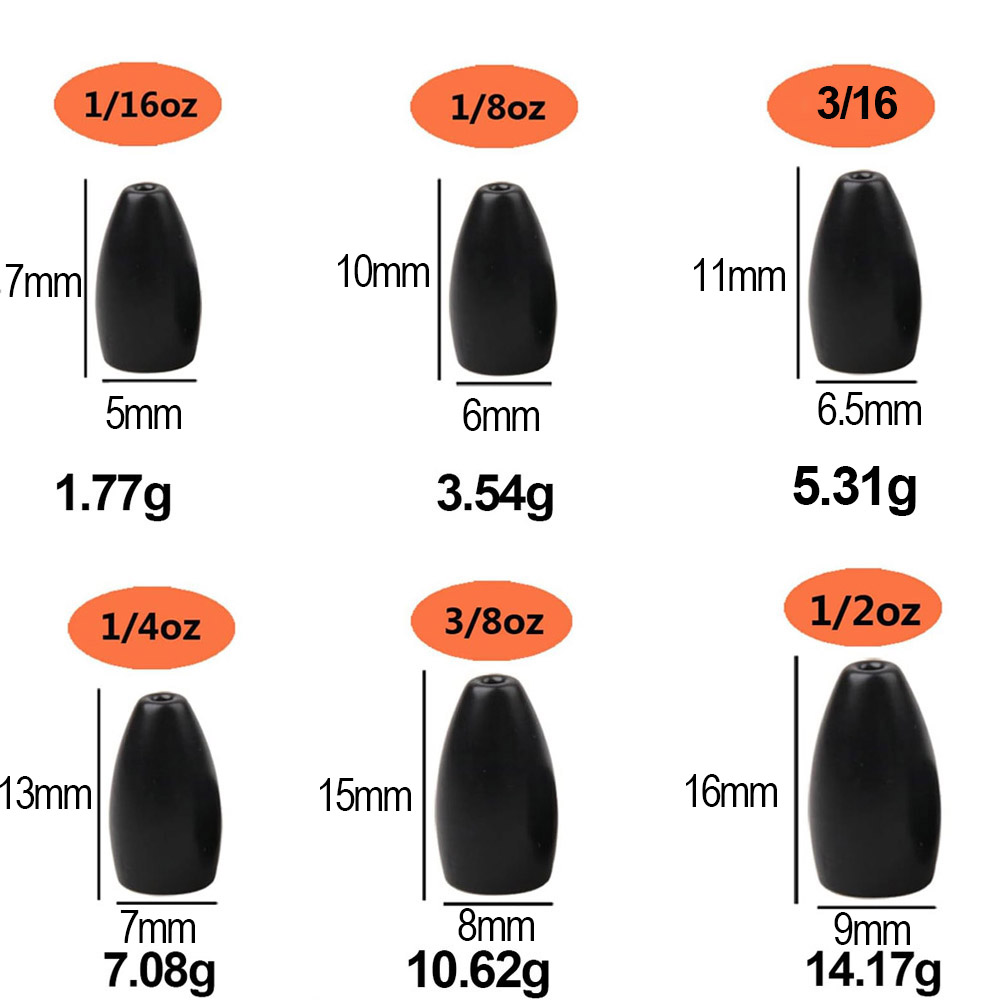 Tungsten Steel Fishing Weights - đánh giá và giá Tungsten Sinkers