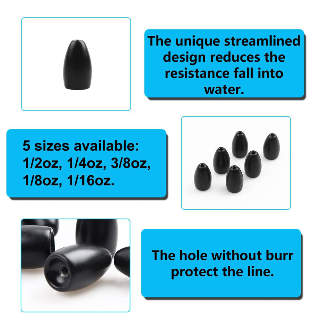 Tungsten Steel Fishing Weights - đánh giá và giá Tungsten Sinkers